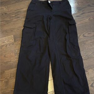 TNA Black Wide-Leg Cargo Pants